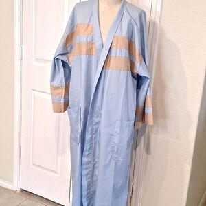 Christian Dior Monsieur Men's Full Length Light Blue Robe Gray wide Stri…